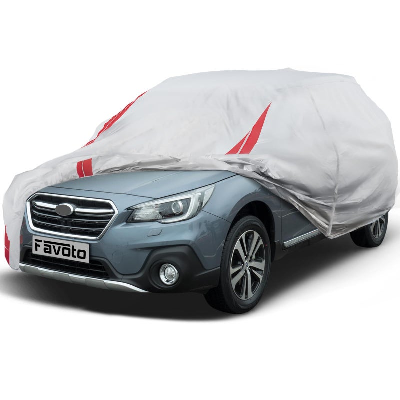 Favoto SUV Car Cover Waterproof - Custom Fit for Subaru Outback (1999-2024) All Weather for Automobiles Outdoor with Reflective Stripe Snow Sun Dust UV Protection Full Exterior Cover - Image 1